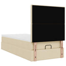 osmannisk sengeramme med madras 90x190 cm stof cremefarvet