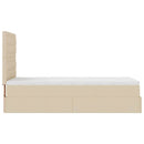 ottoman seng med madras 100x200 cm stof cremefarvet