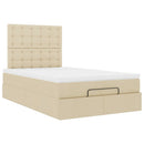 osmannisk sengeramme med madras 120x190 cm stof cremefarvet
