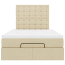 osmannisk sengeramme med madras 120x190 cm stof cremefarvet