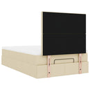 osmannisk sengeramme med madras 120x190 cm stof cremefarvet