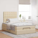 osmannisk sengeramme med madras 120x200 cm stof cremefarvet
