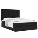 osmannisk sengeramme med madras 140x190 cm stof sort