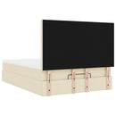 osmannisk sengeramme med madras 140x190 cm stof cremefarvet