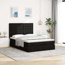 osmannisk sengeramme med madras 140x200 cm stof sort