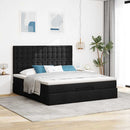 osmannisk sengeramme med madras 160x200 cm stof sort