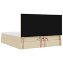 osmannisk sengeramme med madras 160x200 cm stof cremefarvet