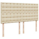 osmannisk sengeramme med madrasser 200x200 cm stof cremefarvet