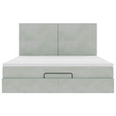 osmannisk sengeramme med madrasser 160x200 cm fløjl lysegrå
