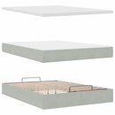 osmannisk sengeramme med madrasser 140x190 cm fløjl lysegrå