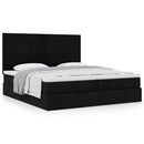 osmannisk sengeramme med madrasser 160x200 cm stof sort
