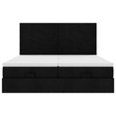 osmannisk sengeramme med madrasser 160x200 cm stof sort