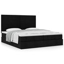 osmannisk sengeramme med madrasser 180x200 cm stof sort