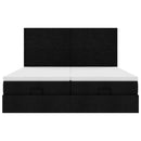 osmannisk sengeramme med madrasser 200x200 cm stof sort