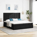 osmannisk sengeramme med madrasser 160x200 cm stof sort