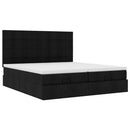 osmannisk sengeramme med madrasser 160x200 cm stof sort
