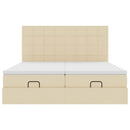 osmannisk sengeramme med madrasser 160x200 cm stof cremefarvet