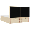 osmannisk sengeramme med madrasser 160x200 cm stof cremefarvet