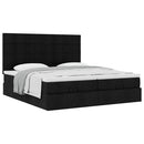 osmannisk sengeramme med madrasser 180x200 cm stof sort