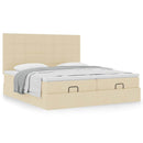 osmannisk sengeramme med madrasser 180x200 cm stof cremefarvet