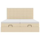 osmannisk sengeramme med madrasser 180x200 cm stof cremefarvet