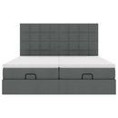 osmannisk sengeramme med madrasser 200x200 cm stof mørkegrå