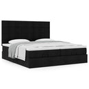 osmannisk sengeramme med madrasser 200x200 cm stof sort