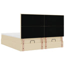 osmannisk sengeramme med madrasser 200x200 cm stof cremefarvet