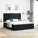 osmannisk sengeramme med madrasser 160x200 cm stof sort