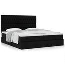osmannisk sengeramme med madrasser 160x200 cm stof sort