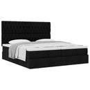 osmannisk sengeramme med madrasser 180x200 cm stof sort