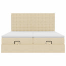 osmannisk sengeramme med madrasser 160x200 cm stof cremefarvet