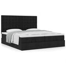 osmannisk sengeramme med madrasser 180x200 cm stof sort