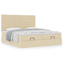 osmannisk sengeramme med madrasser 180x200 cm stof cremefarvet