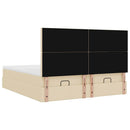 osmannisk sengeramme med madrasser 180x200 cm stof cremefarvet