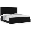 osmannisk sengeramme med madrasser 180x200 cm fløjl sort
