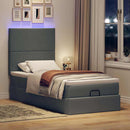 ottoman seng med madras & LEDs 80x200 cm stof mørkegrå