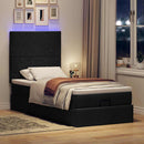osmannisk sengeramme med madras 90x190 cm stof sort