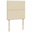 osmannisk sengeramme med madras 90x190 cm stof cremefarvet