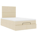 osmannisk sengeramme med madras 120x190 cm stof cremefarvet