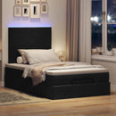 osmannisk sengeramme med madras 120x200 cm stof sort