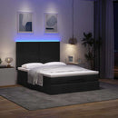 osmannisk sengeramme med madras 140x190 cm stof sort