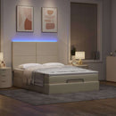 osmannisk sengeramme med madras 140x200 cm stof cremefarvet