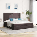 osmannisk sengeramme med madras 160x200 cm stof mørkebrun
