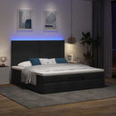 osmannisk sengeramme med madras 180x200 cm stof sort