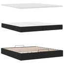 osmannisk sengeramme med madrasser 200x200 cm stof sort