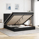osmannisk sengeramme med madrasser 200x200 cm stof sort