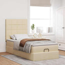 osmannisk sengeramme med madras 80x200 cm stof cremefarvet