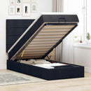 osmannisk sengeramme med madras 90x190 cm stof sort