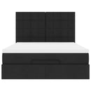 osmannisk sengeramme med madras 140x190 cm stof sort